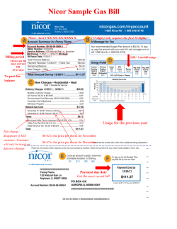 Nicor Sample Gas Bill