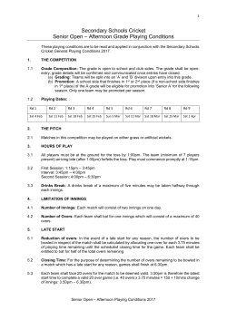 Senior Open - Afternoon Playing Conditions 2017