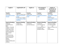 2016 Summer Reading Assignments