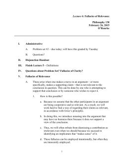 Fallacies of Relevance - Michigan State University
