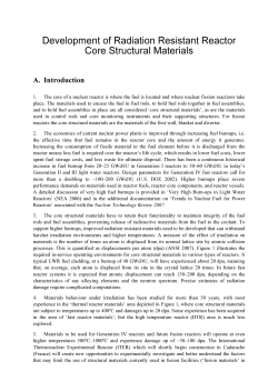 Development of Radiation Resistant Reactor Core Structural