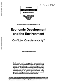 Economic Development and the Environment