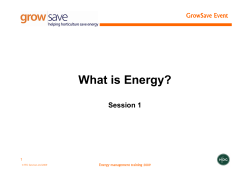 Presentation - What is energy? 2009