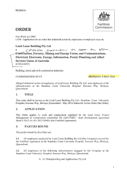 FairWork Commission - Queensland Parliament