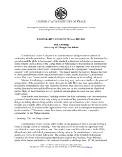 Comparative Constitutional Review - United States Institute of Peace