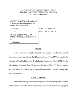 Order of the United States District Court for the Northern District of