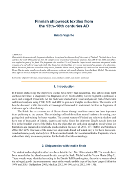 Finnish shipwreck textiles from the 13th&ndash;18th centuries AD