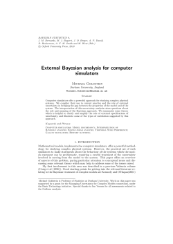 External Bayesian analysis for computer simulators