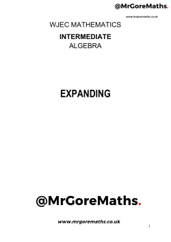 expanding - MrGoreMaths