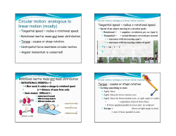 Circular motion: analogous to linear motion