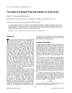 The Effect of Hammer Mass and Velocity on Flake Mass