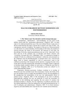 malcolm bradbury between modernism and postmodernism