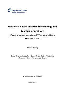 Evidence-based practice in teaching and teacher education