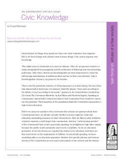 Civic Knowledge - Hoover Institution