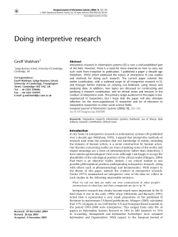 Doing interpretive research