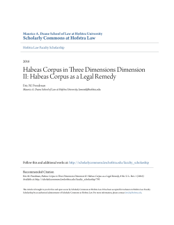 Habeas Corpus as a Legal Remedy - Scholarly Commons at Hofstra