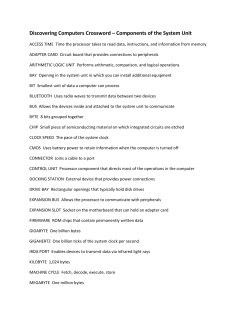 Discovering Computers Crossword &ndash; Components of the System Unit