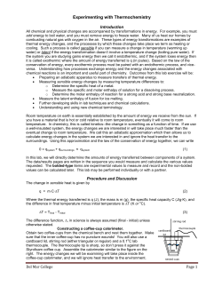 Experimenting with Thermochemistry