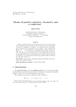Means of positive matrices: Geometry and a conjecture