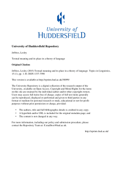 - the University of Huddersfield Repository