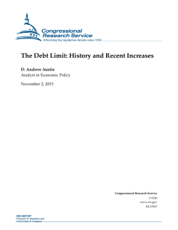 The Debt Limit: History and Recent Increases
