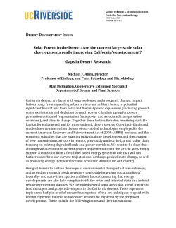 Solar Power in the Desert