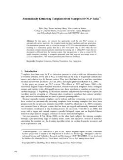 Automatically Extracting Templates from Examples for NLP Tasks *