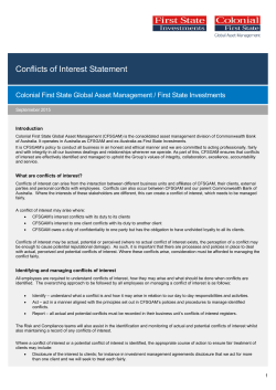 Conflicts of Interest Statement