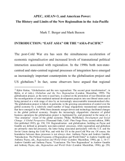 APEC, ASEAN+3, and American Power: The History