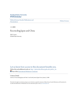 Reconciling Japan and China - PDXScholar