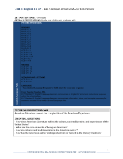 Unit 2 - American Dream and Lost Generations