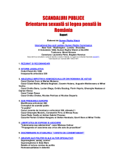 Scandaluri publice. Orientarea sexuala si legea penala in Romania