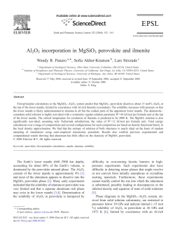 Al2O3 incorporation in MgSiO3 perovskite and ilmenite