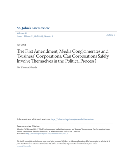 The First Amendment, Media Conglomerates and "Business