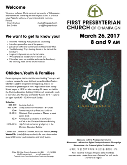 March 26, 2017 - First Presbyterian Church of Champaign, Illinois