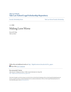 Making Leon Worse - Yale Law School Legal Scholarship Repository