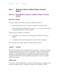 Unit 11: What was it like for children living in Victorian