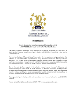 PRESS RELEASE - Ryan L. Beasley Attorney at Law