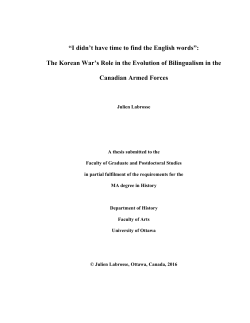 “I didn`t have time to find the English words”: The Korean War`s Role