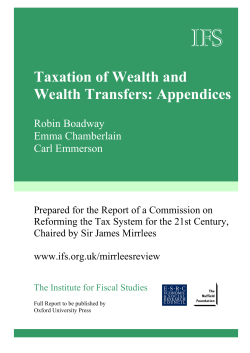 Taxation of Wealth and Wealth Transfers: Appendices