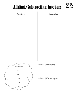 Adding/Subtracting Integers