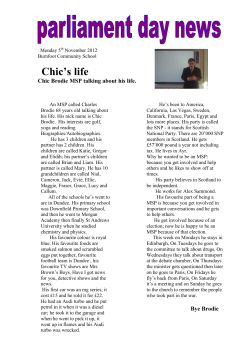 Chic`s life - Scottish Parliament