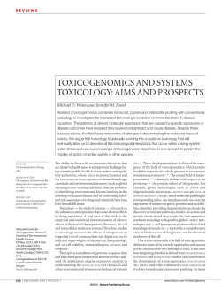 TOXICOGENOMICS AND SYSTEMS TOXICOLOGY: AIMS AND