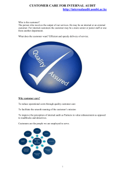CUSTOMER CARE FOR INTERNAL AUDIT http://internalaudit.uonbi