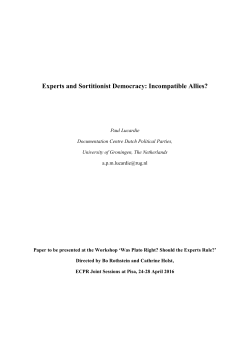Experts and Sortitionist Democracy