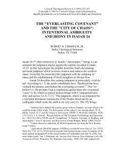"Everlasting Covenant" and the "City of Chaos"