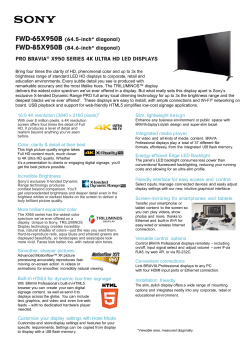 FWD-65X950B (64.5-inch* diagonal) FWD-85X950B (84.6