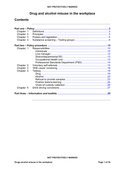 Drug and alcohol misuse in the workplace