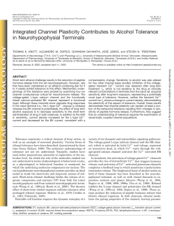 Integrated Channel Plasticity Contributes to Alcohol Tolerance in