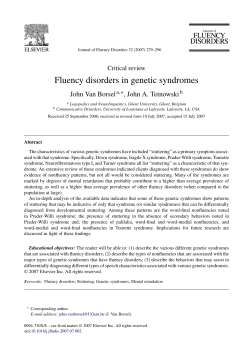 Fluency disorders in genetic syndromes